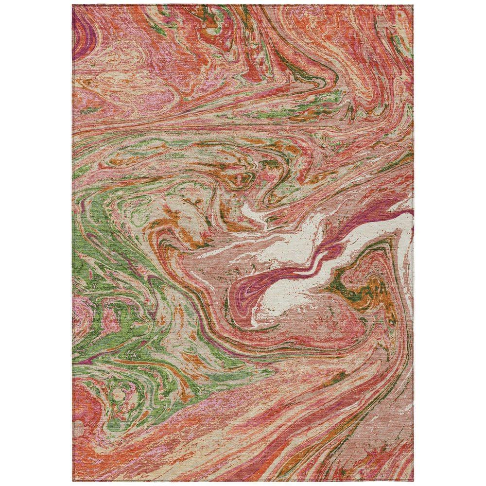 Addison Rugs Chantille Indoor/Outdoor Transitional Geometric, Abstract Coral Washable Rectangle Rug, 2'6" x 3'10"