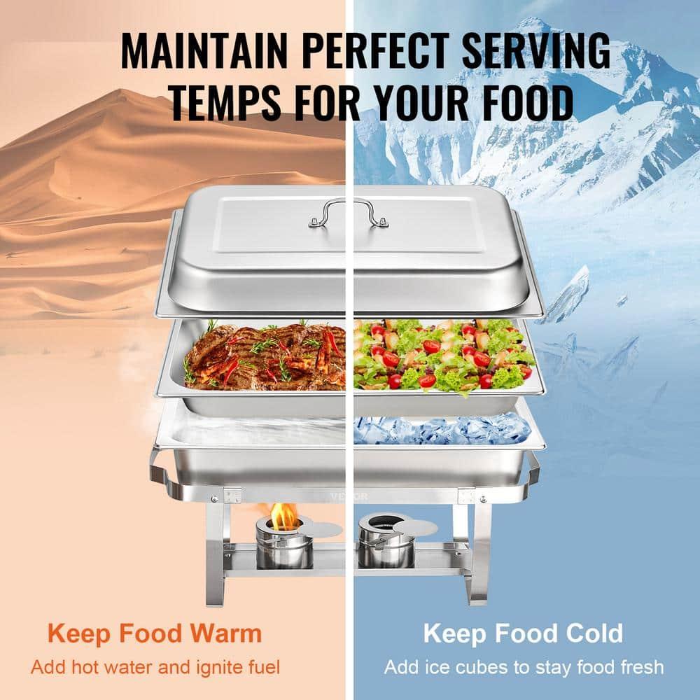 8 qt. Stainless Steel Chafing Dish Buffet Set with 6 Full Size Pans - Pack of 6