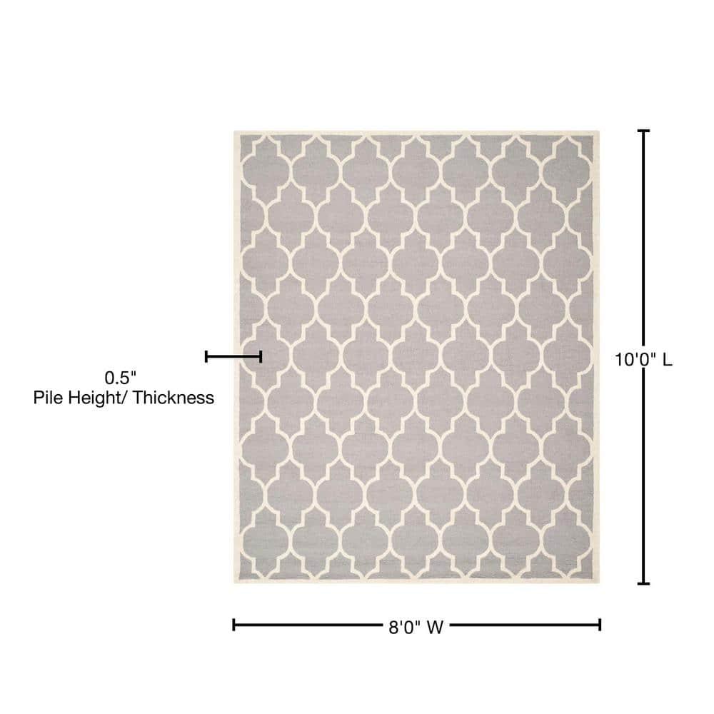 Cambridge CAM134 Tufted Indoor Area Rug - Silver/Ivory - 8'x10' - Safavieh