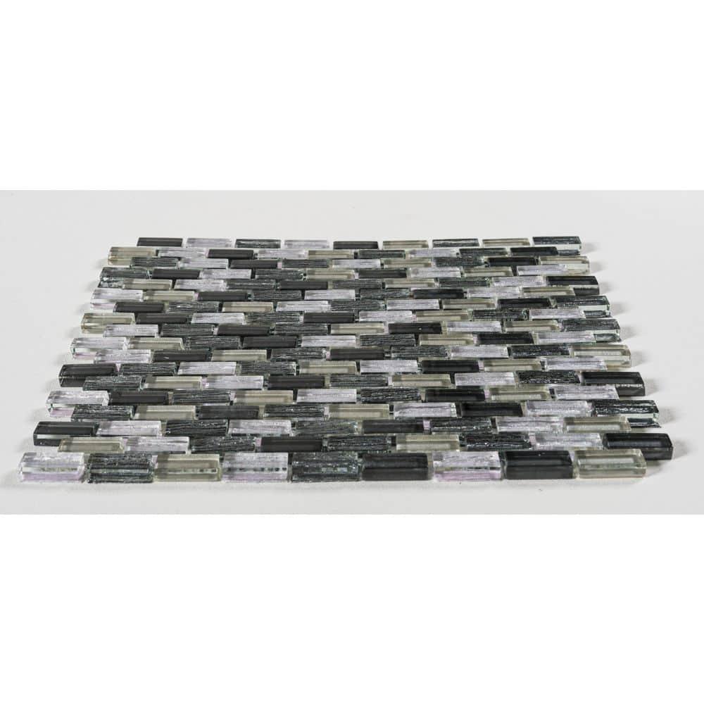 SAMPLE-Highline 0.625" x 1.25" Glass Mosaic Sheet Floor Use Tile
