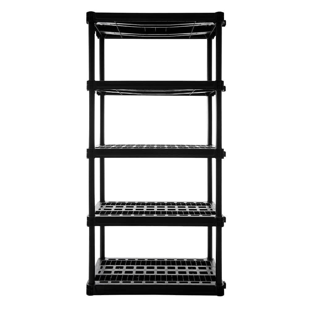 Plano 5-Shelf Heavy Duty Plastic Storage Shelves, 73” x 36” x 18”, 750lb Capacity