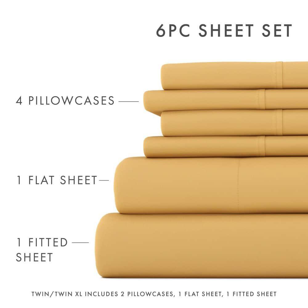 Ienjoy Home Twin Microfiber Gold 4-Piece Bed