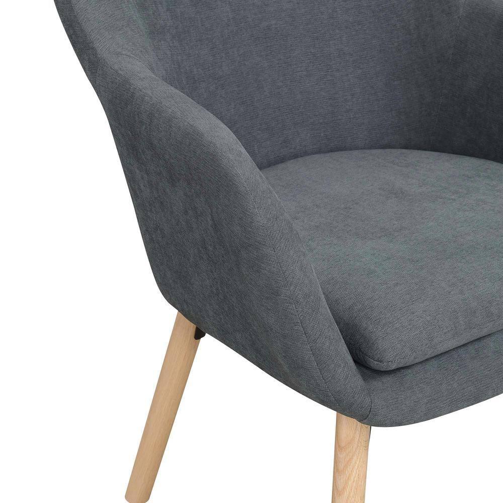 Convenience Concepts Take a Seat Charlotte Wingback Upholstered Accent Armchair, Slate Gray Fabric