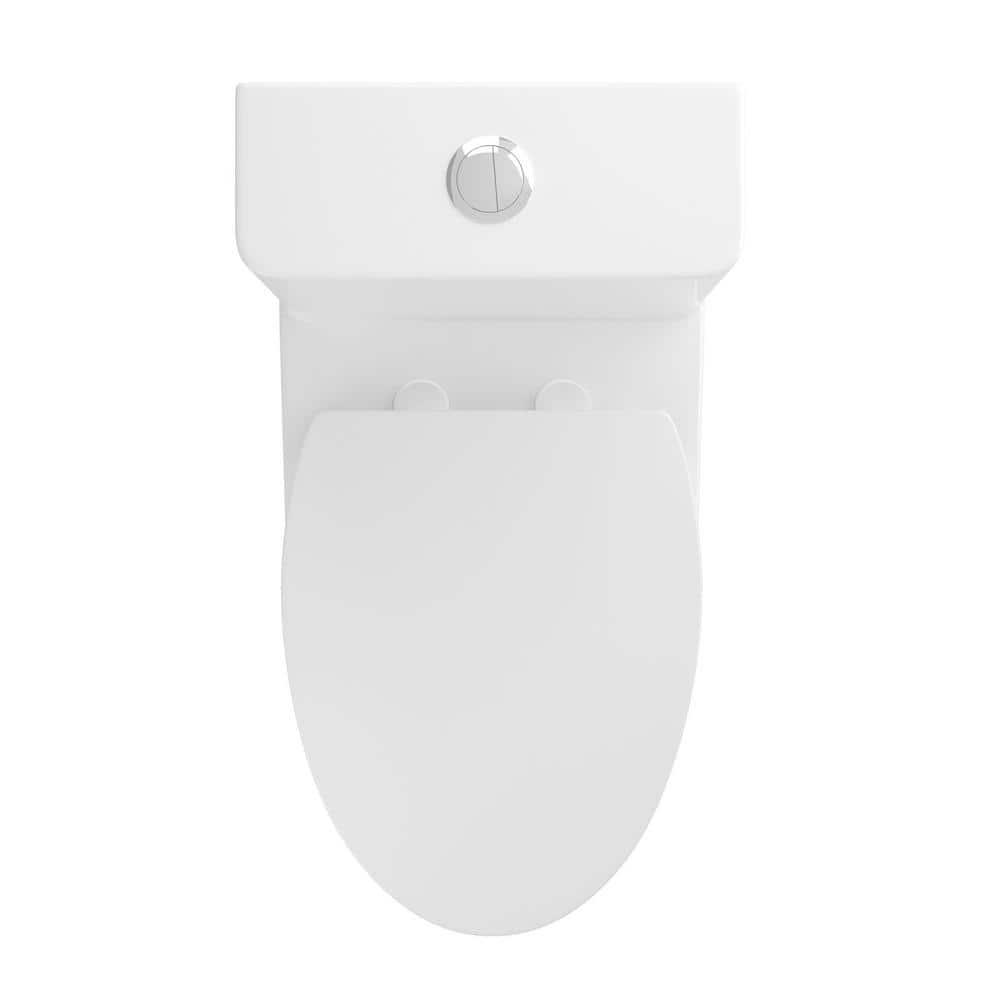1.1/1.6 GPF Elongated Comfort Height Floor Mounted One-Piece Toilet, CUPC Certified, Watersense Cetified, Ceramic, White Color, Soft Close Seat T039WT