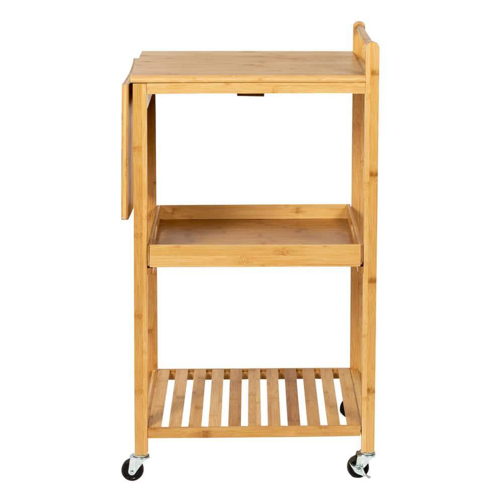 Bamboo Rolling Kitchen Cart