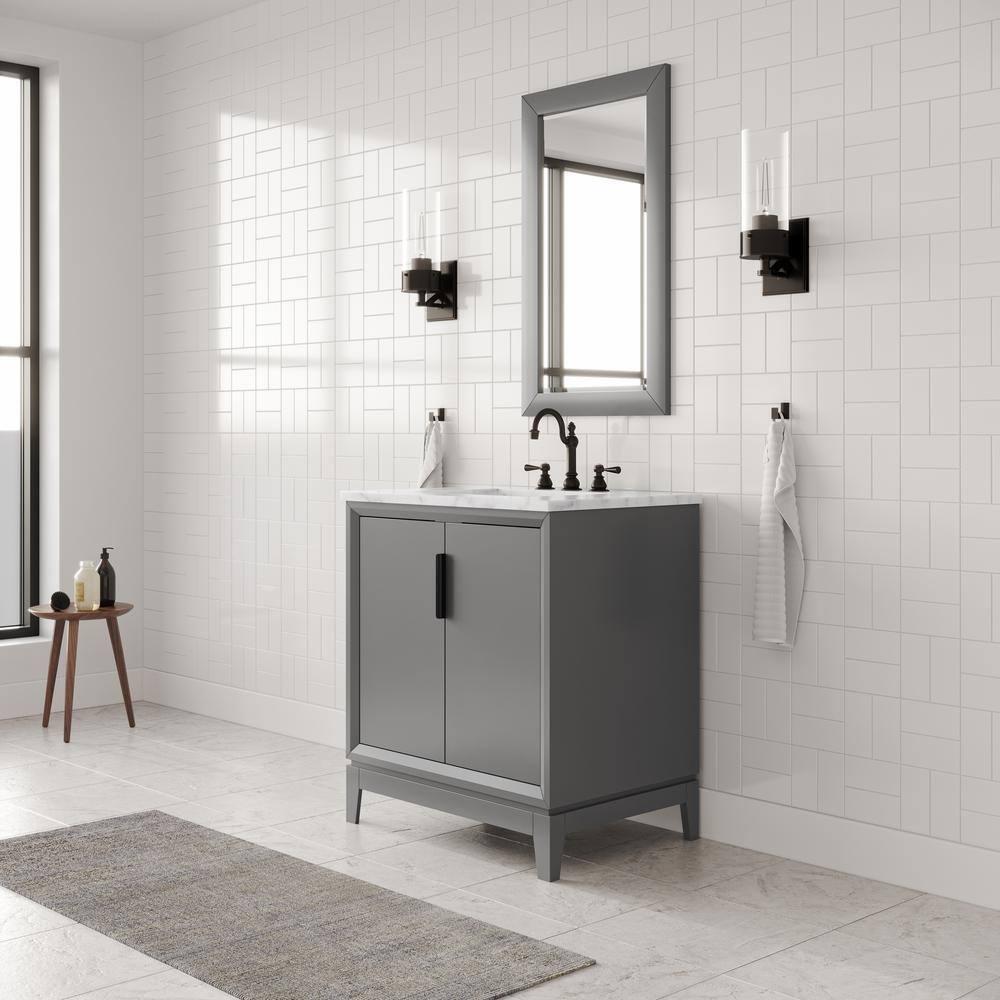 Elizabeth 30" Cashmere Grey Single Bathroom Vanity with Carrara Marble Top