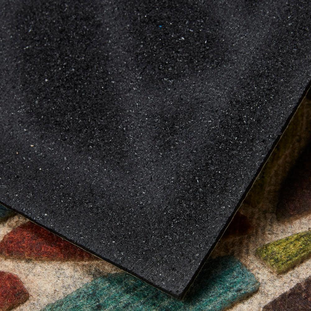 Mohawk Home Entry Recycled Rubber Non- Slip Indoor Outdoor Stoney Medallion Blue & Yellow Oversize Doormat 2' x 4'
