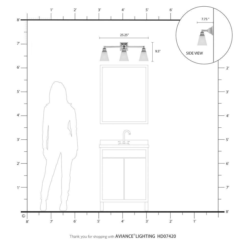 Livex Lighting Mission 3 - Light Vanity in  Bronze