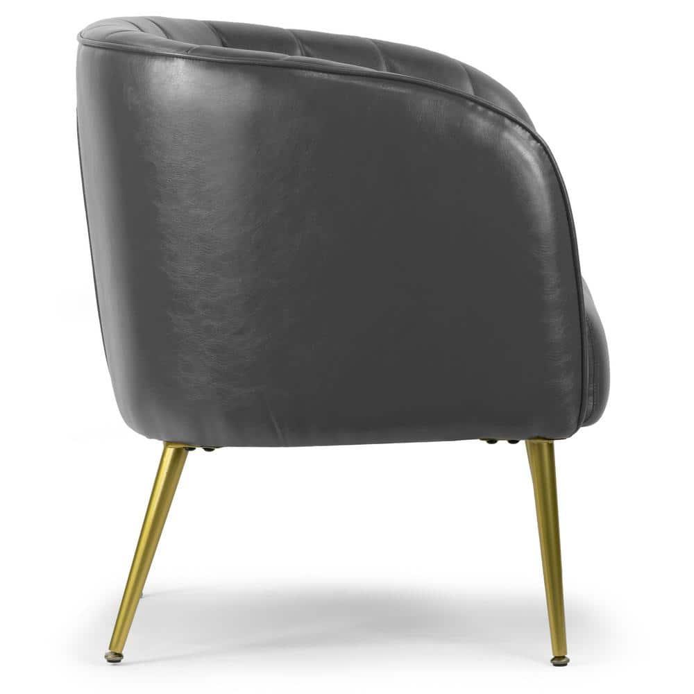 Gjylnaze Faux Leather Barrel Chair