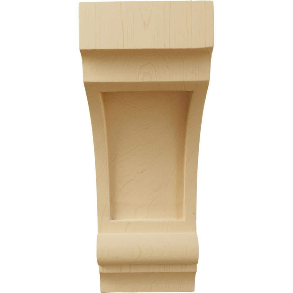 Ekena Millwork 4"W x 5"D x 10"H Diane Recessed Wood Corbel, Alder
