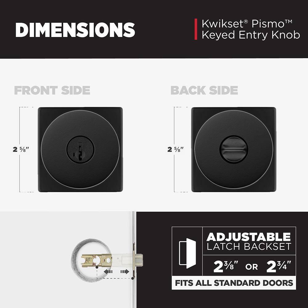 Pismo Keyed Door Knob with Square Rosette and Smartkey