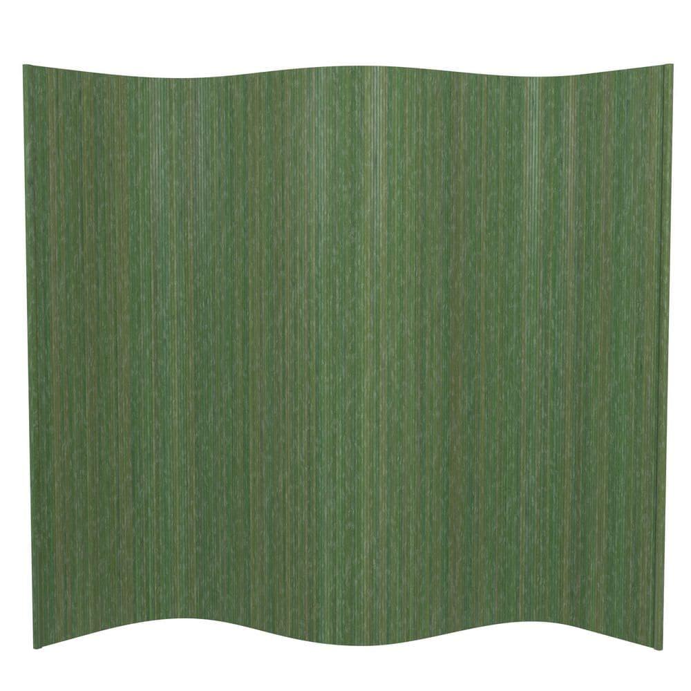 6 ft. Tall Bamboo Wave Screen - Distressed Green