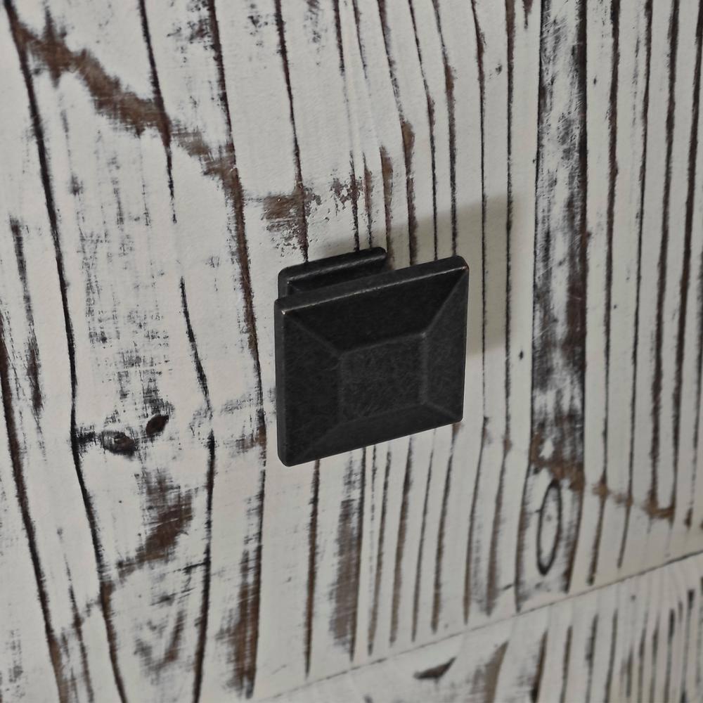 59.84 in. Black and White Elm Wood Vintage Sideboard Cabinet