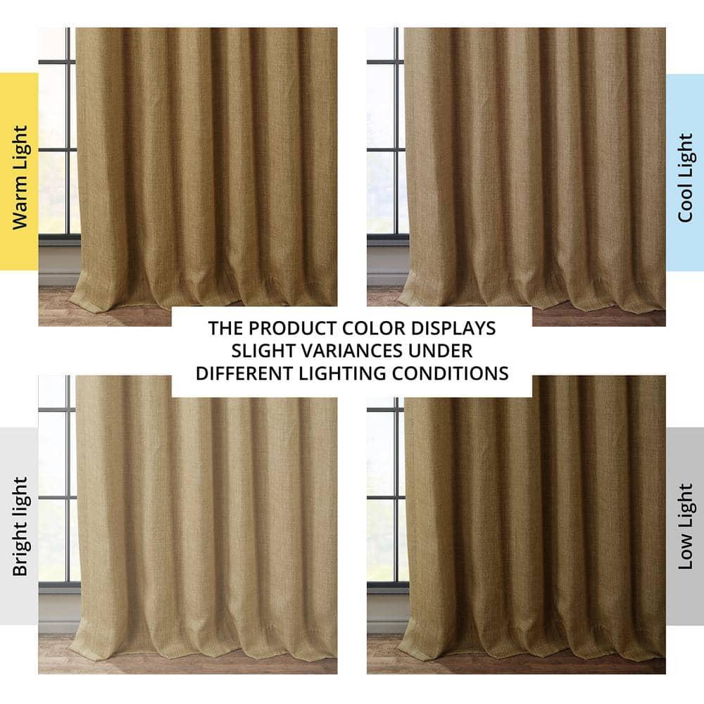 HPD Half Price Drapes Butterscotch Faux Linen Room Darkening Curtains for Bedroom & Living Room Curtains (1 Panel), Door & Window Curtains 120 inches long, 50W X 120L