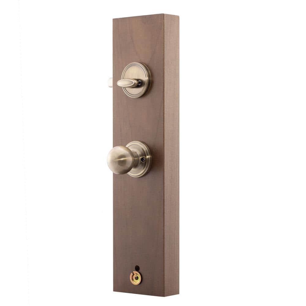 Copper Creek CZ2610xBK-AB Copper Creek Handleset with Single Cylinder Deadbolt and Door Knob and Colonial Rosette