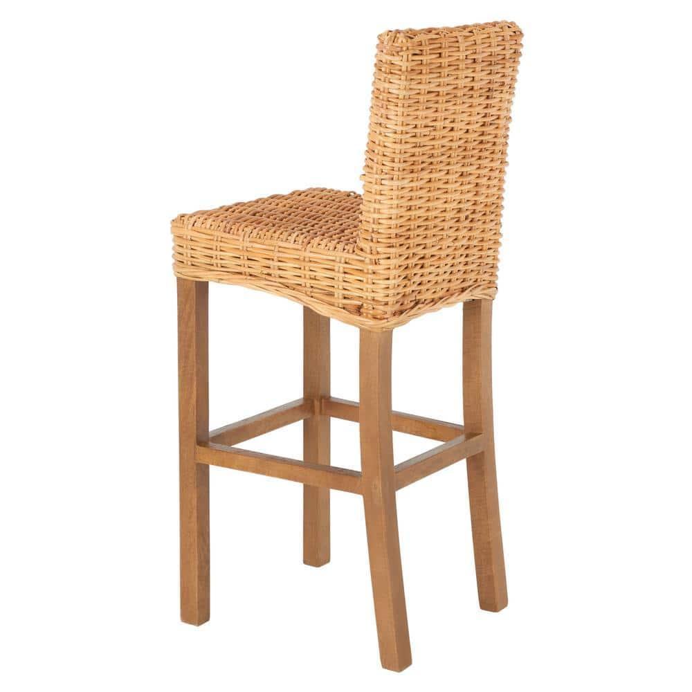 Tobie Rattan Bar Stool - BST6500 - Natural/Golden Brown - Safavieh