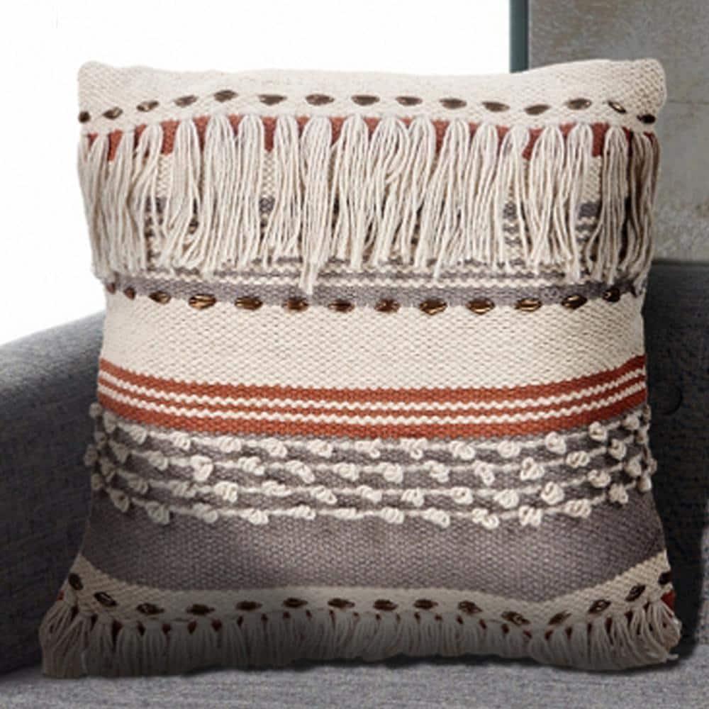 Rajani Home Analee Appliqued Cotton Throw Pillow