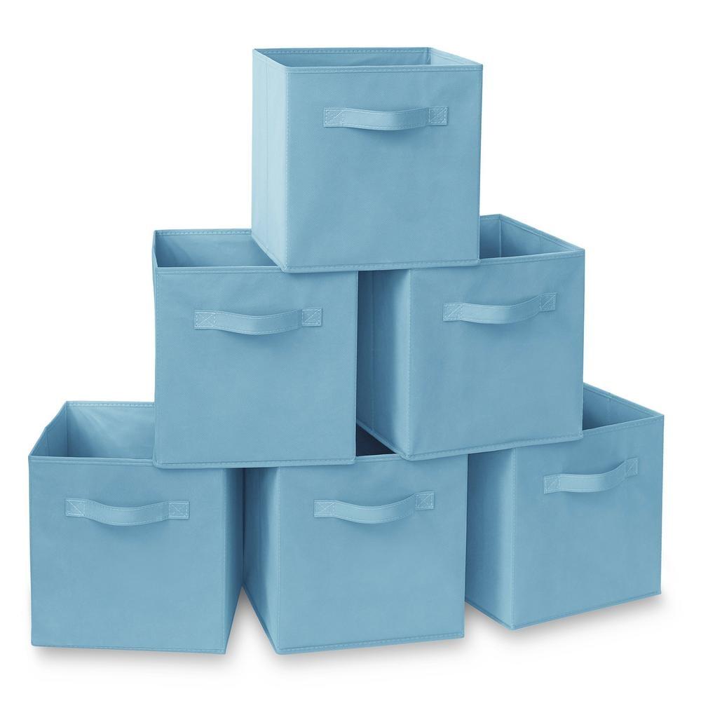 Casafield 10.5" L x 10.5" W x 11" H Collapsible Fabric Cube Storage Bins (Set of 6)