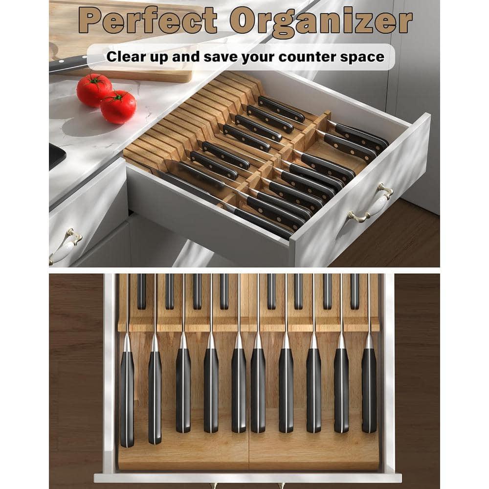 Cook N Home Cook N Home In-drawer Knife Block Organizer, 9-Slot Kitchen Knife Storage Holder