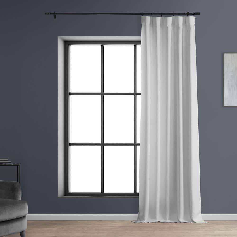 Half Price Drapes Dove White Faux Linen Room Darkening Curtains for Bedroom(1 Panel),50W X 120L