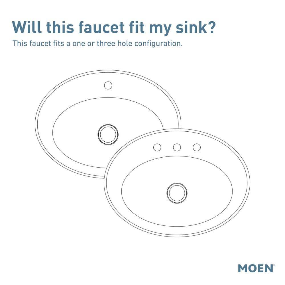 Moen Sarona Single Hole Bathroom Faucet with Drain Assembly and Optional Deckplate