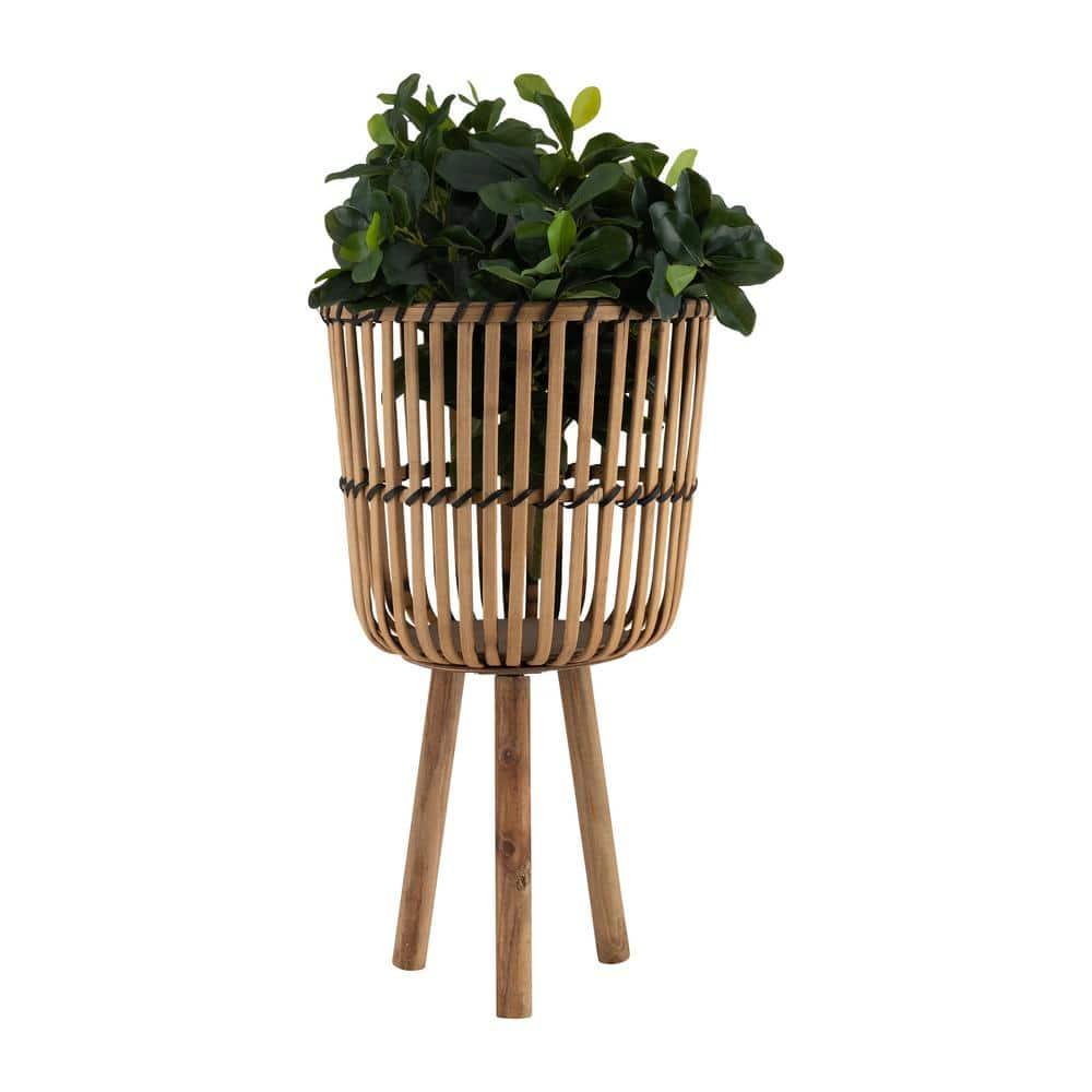 Set of 3 26"/22"/19" Bamboo Footed Planters Natural - Sagebrook Home