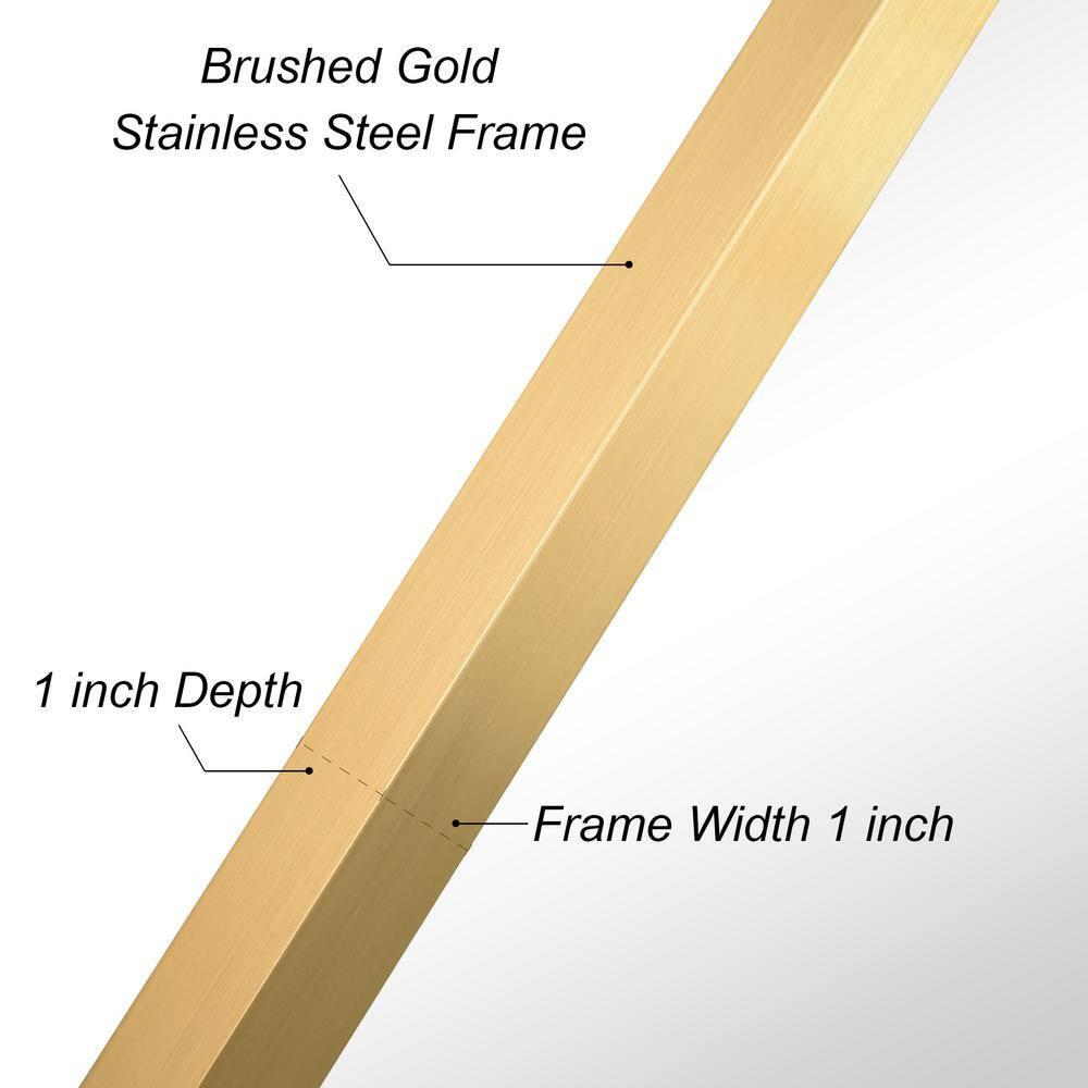 Empire Art Direct PSM-70107-2436 Contempo Brushed Gold Stainless Steel rectangular Wall Mirror