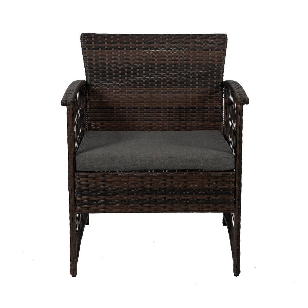 Morada 4-Piece Woven Rattan Wicker Sofa Set, Gray