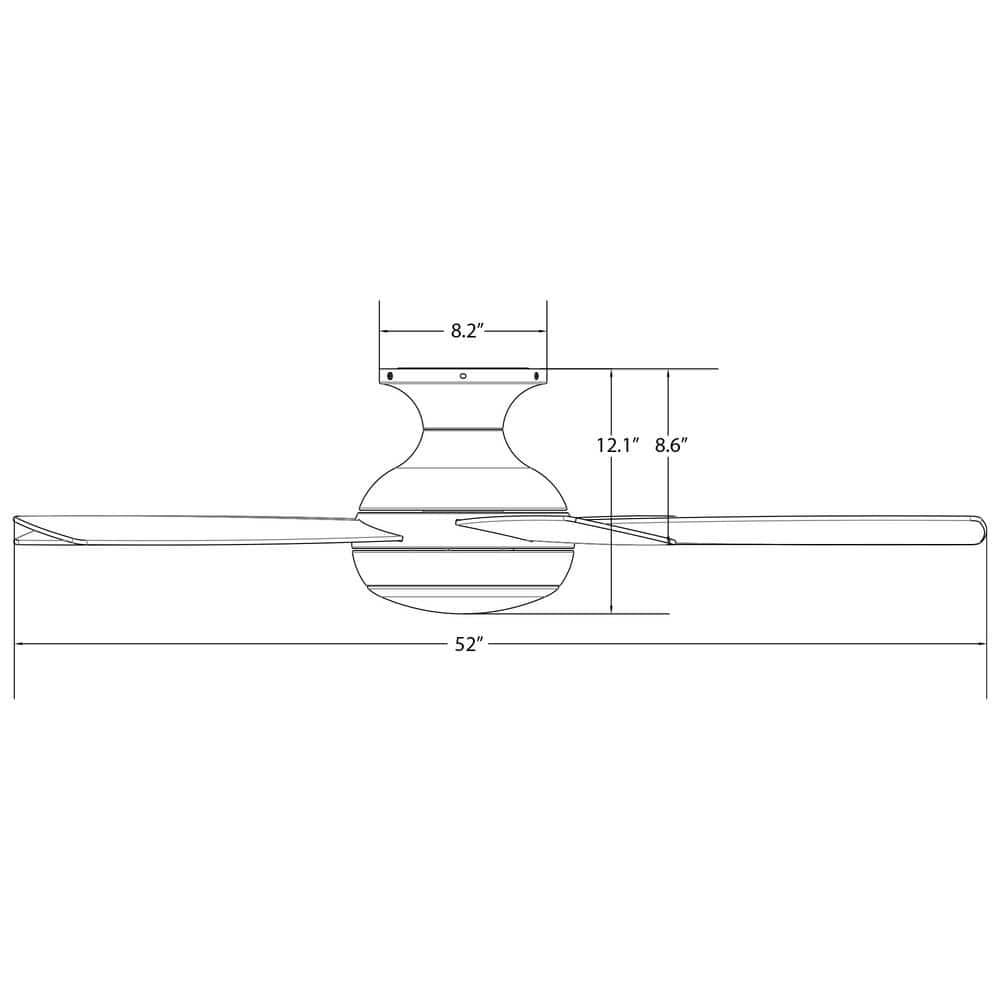 Odyssey 5- Blade Smart Flush Mount Ceiling Fan with Remote Control and LED Light Kit Included