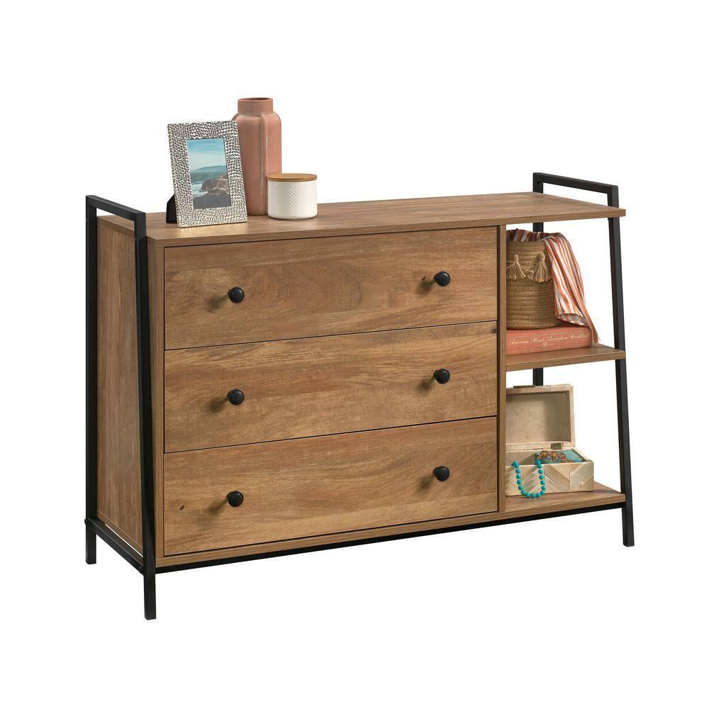 North Avenue 3 Drawer Horizontal Chest Sindoori Mango - Sauder: Modern Storage for Adult Bedroom, Metal Frame