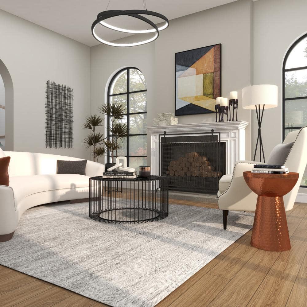 Ivy Bronx Dolina Metal Handmade Side End Accent Table with Hammered Design