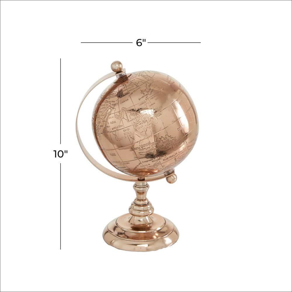 Novogratz Aluminum Metal Educational/Geographic Earth Rose Gold Globe