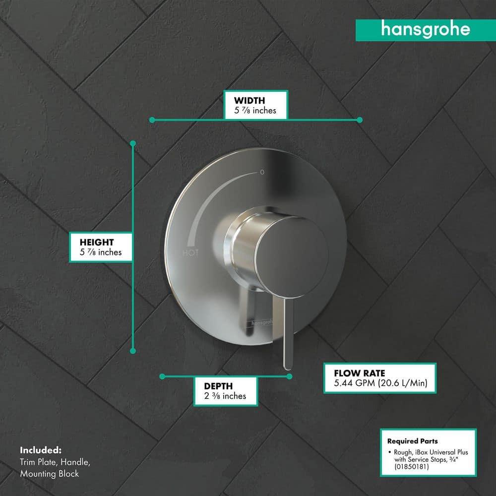 Ecostat S 1-Handle 6-Inch Wide Pressure/Shower Balance Valve Trim Only