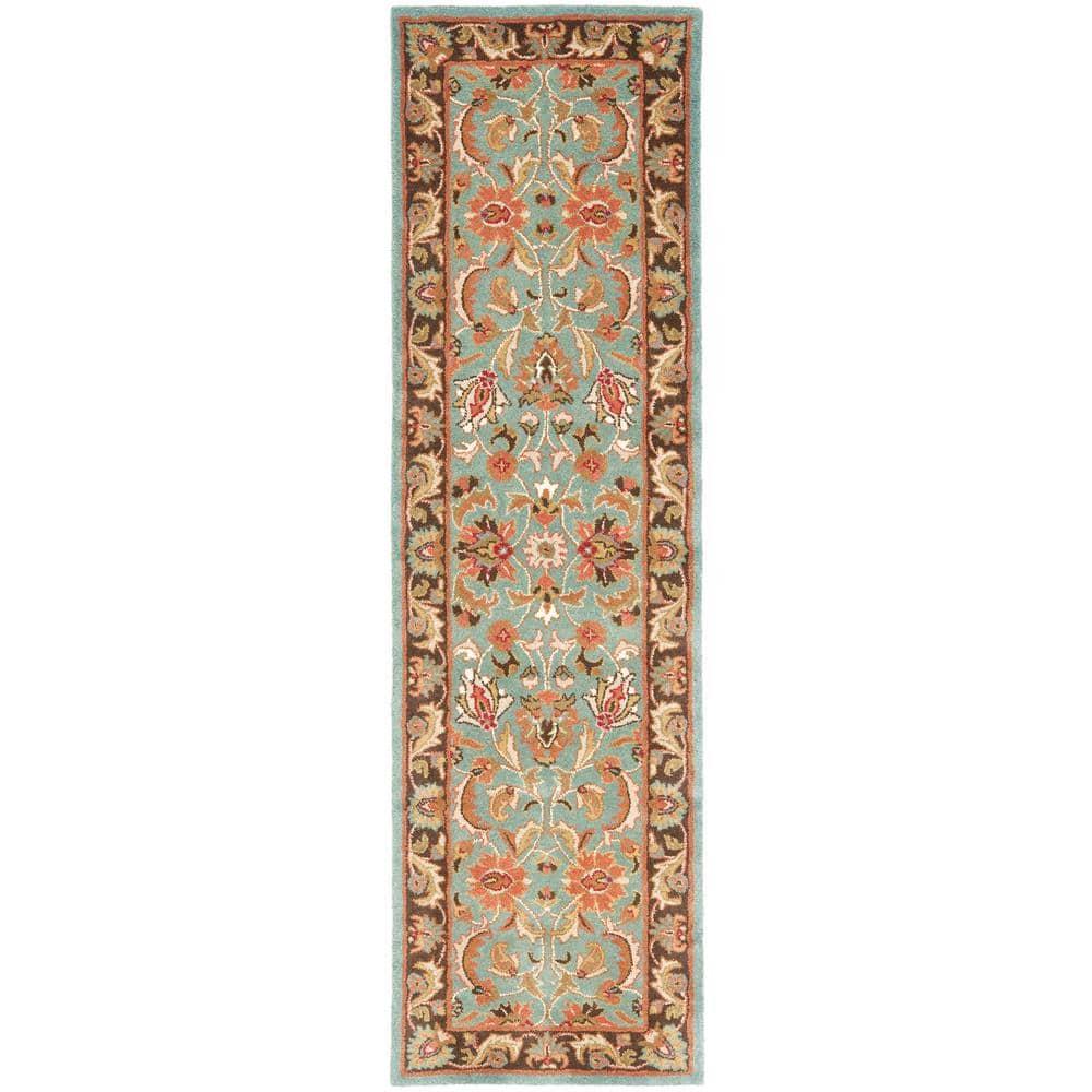 Heritage HG812 Hand Tufted Runner Rug - Blue/Brown - 2'3"x6' - Safavieh.