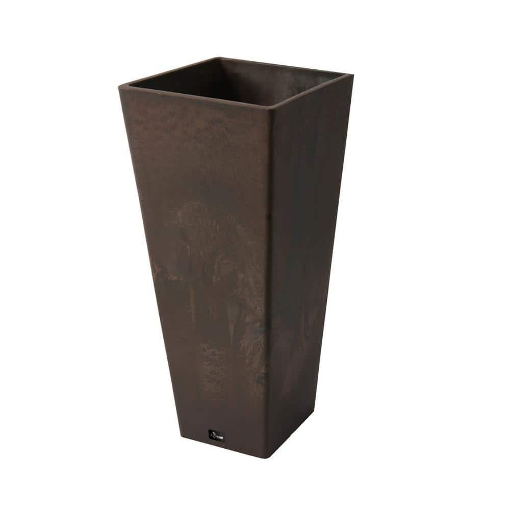 Algreen Valencia 10.5"x24"H Square Planter with Water Tray