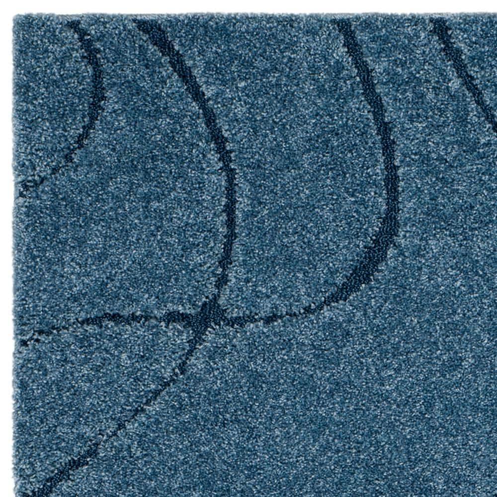 Florida Shag SG471 Power Loomed Indoor Area Rug - Light Blue/Blue - 5'3"x7'6" - Safavieh