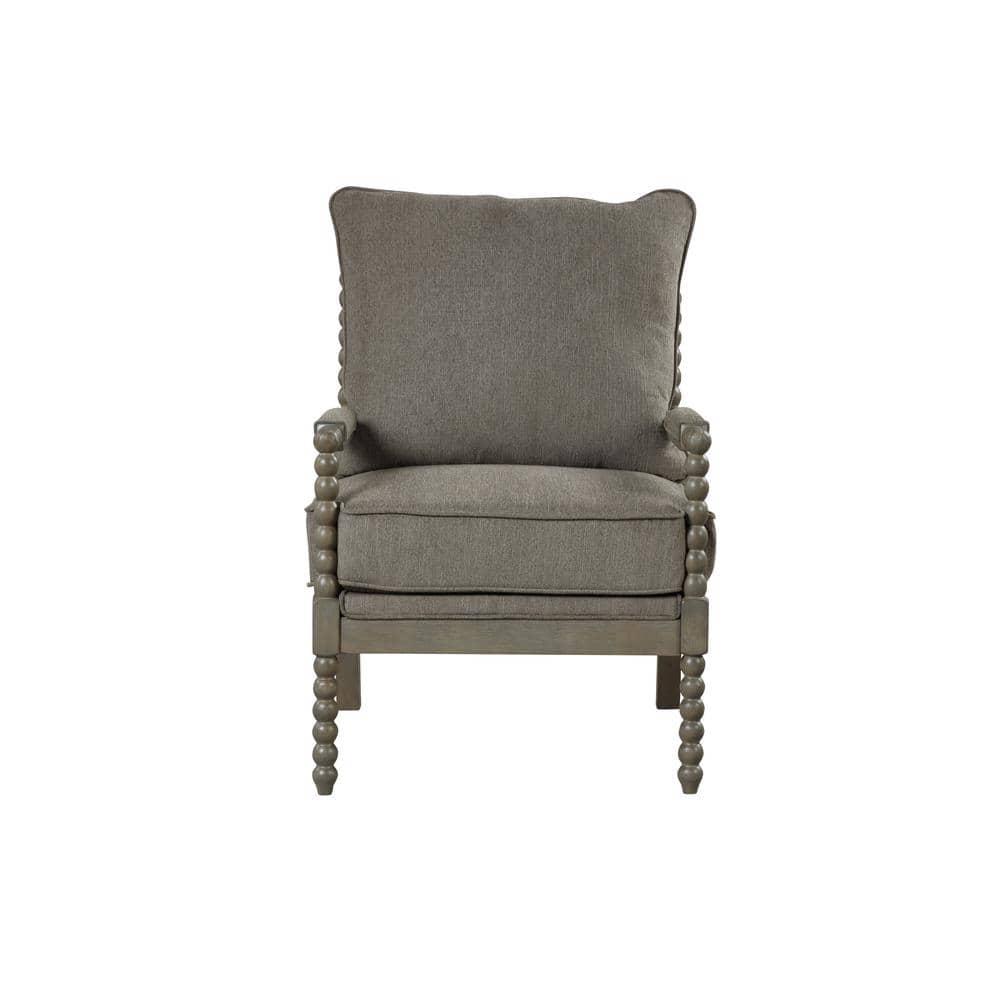 Hutch Taupe Fabric Arm Chair in Antique Gray