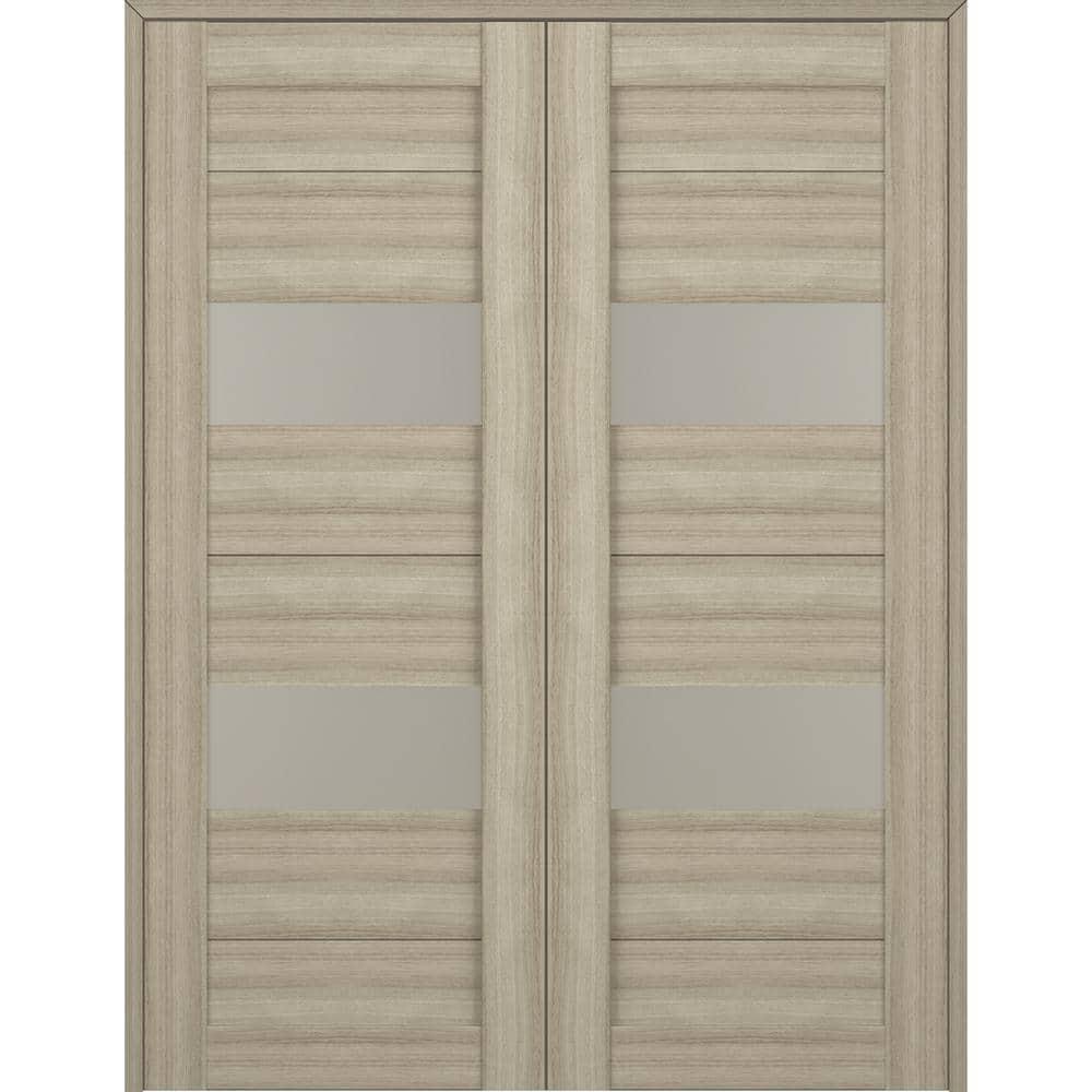Belldinni Berta Solid Manufactured Wood and Glass Paneled Prefinished Standard Double Door