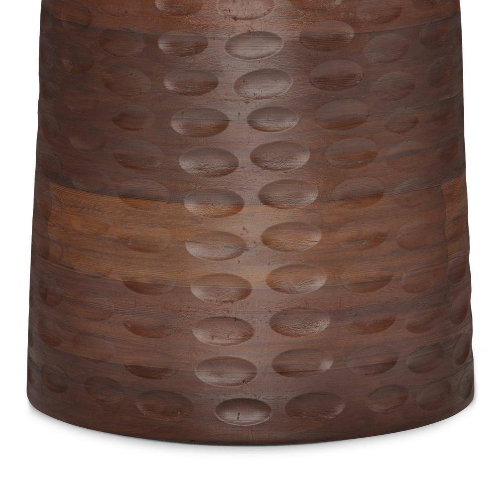 Simpli Home Boyd Solid Mango Wood Pedestal Accent End Table