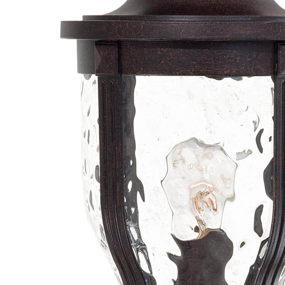 Minka Lavery Vintage Outdoor Post Light Fixture Corona Bronze 19 1/4" Clear Hammered Glass for Exterior Barn Deck Porch Yard Patio