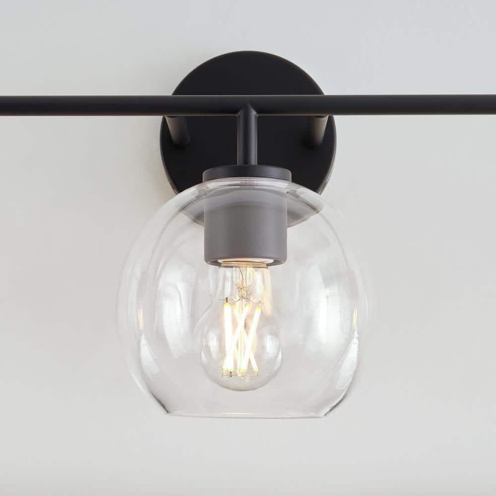 Orley Vintage Industrial 3-Light Midnight Black Bath Vanity