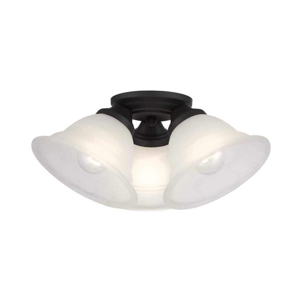Livex Lighting Wynnewood 3 - Light Flush Mount in  Black