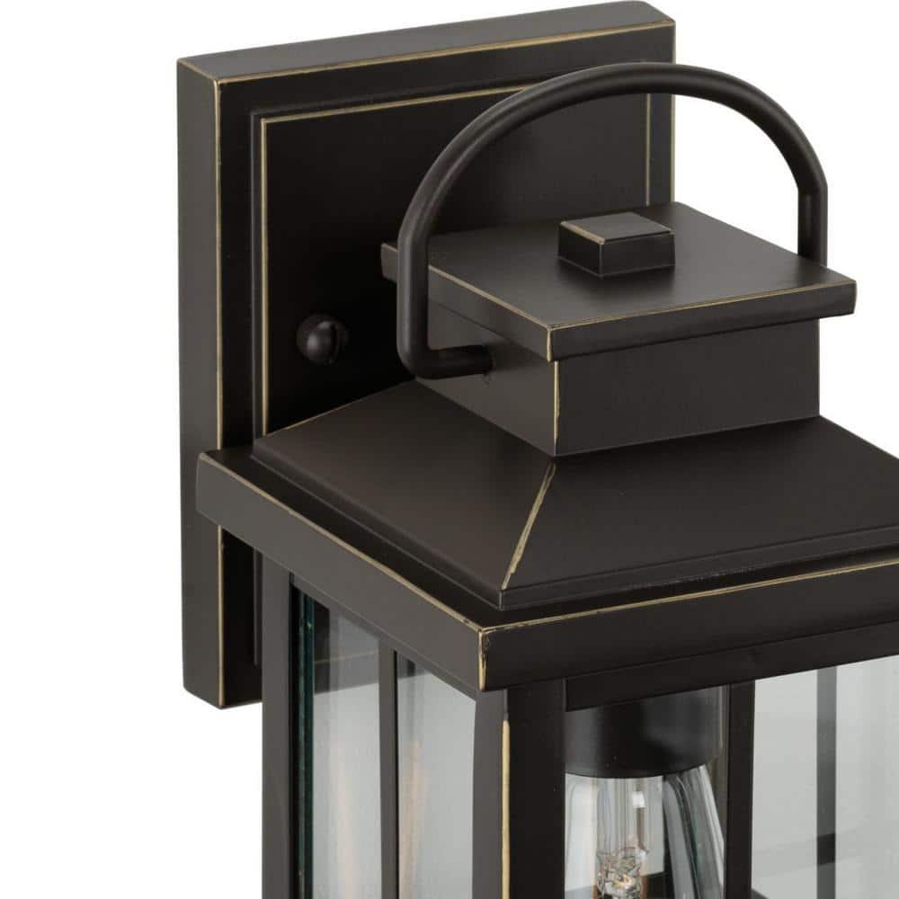Progress Lighting Williamston 1-Light Antique Bronze Outdoor Wall Lantern with Clear Glass Shade