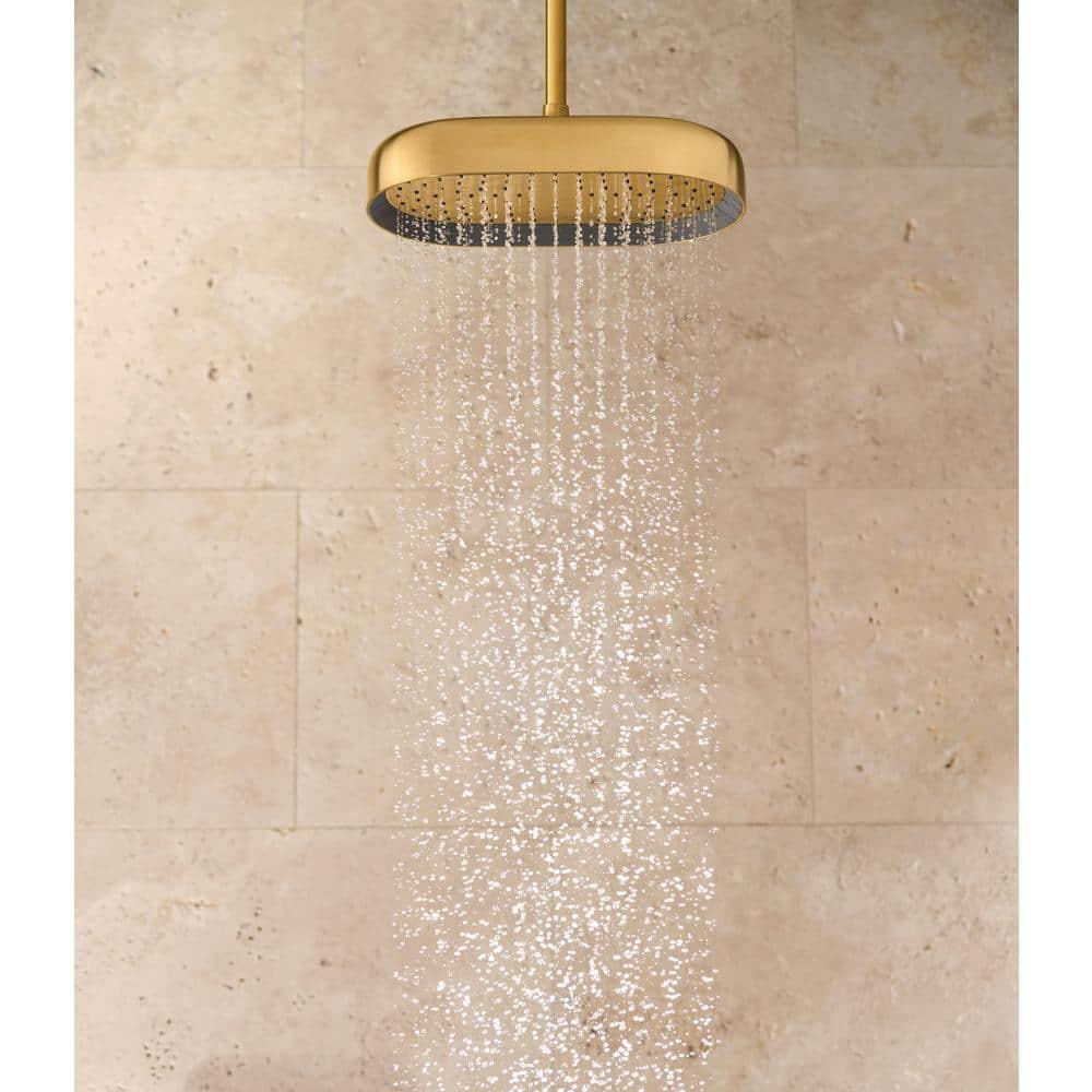 Statement 14" Single-Function Wall or Ceiling-Mount Round Rainhead, Oblong Rain Showerhead 2.5 GPM