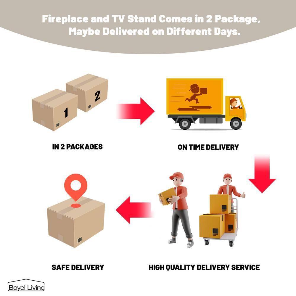 Clihome 67" MDF Wall Mounted TV Stand with 36" Electric Fireplace Black