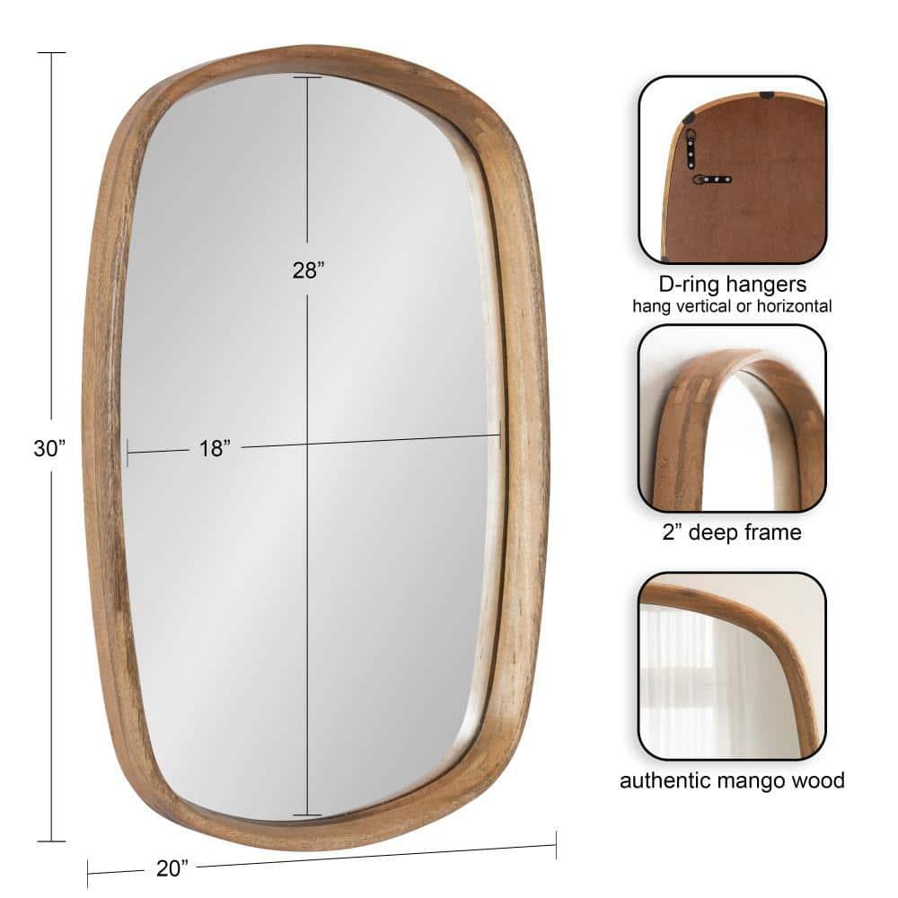 Kate and Laurel Prema Framed Wall Mirror, 20x30, Natural
