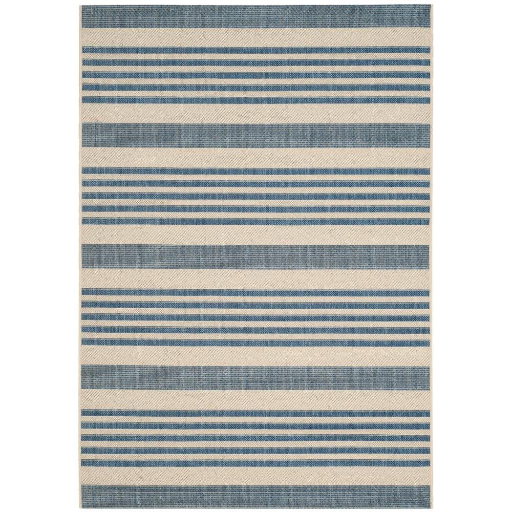 Courtyard CY6062 Power Loomed Indoor/Outdoor Area Rug - Beige/Blue - 4'x5'7" - Safavieh.