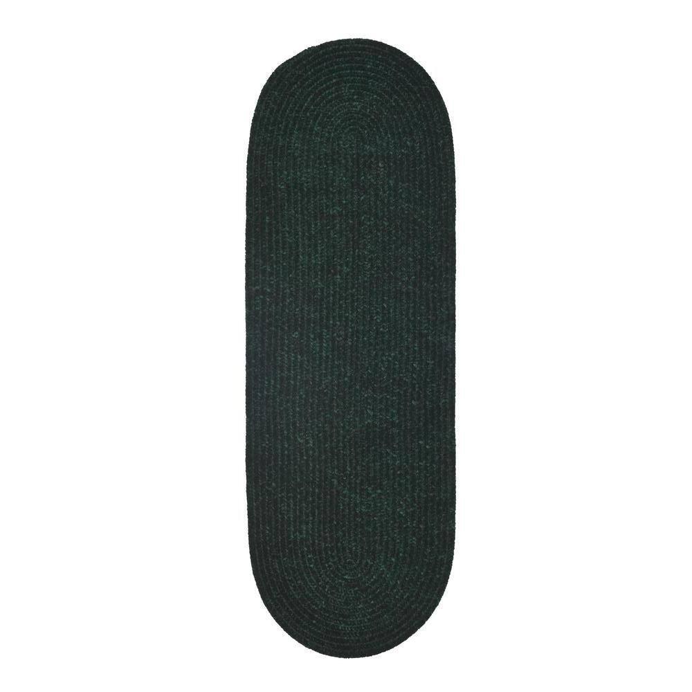 24" x 72" Chenille Solid Collection Emerald Green Reversible Indoor Area Utility Runner Rug - Better Trends