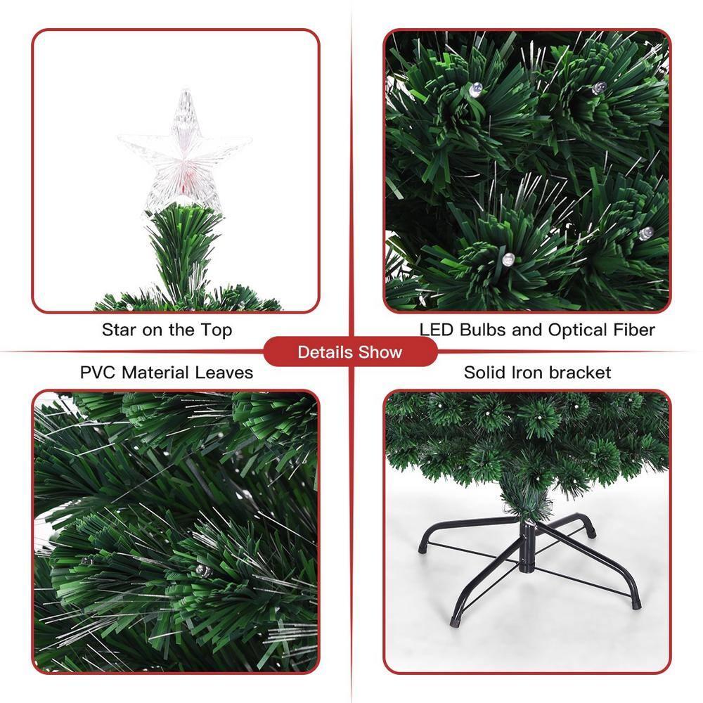5 ft. White Pre-Lit LED Artificial Christmas Tree with Top Star
