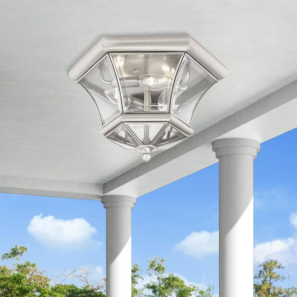 Livex Lighting Monterey/Georgetown 3 - Light Flush Mount in Brushed Nickel